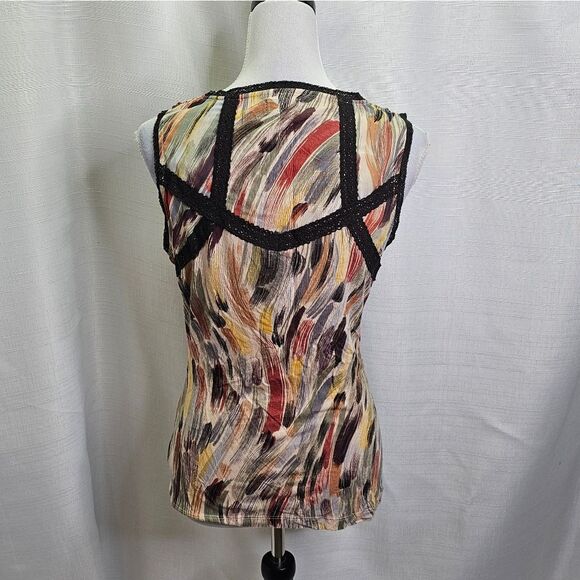 Anthropologie Deletta Abstract Draped Neck Sleeveless Top Size Small - Picture 9 of 9